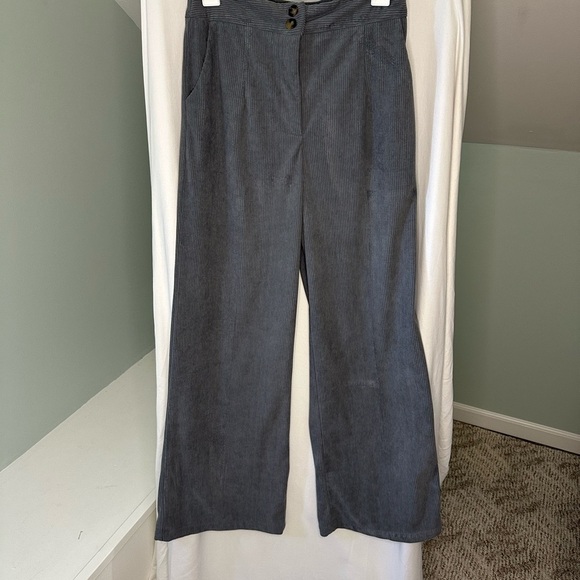 Women's Gray Wide-Leg Corduroy pants Size Medium - Picture 1 of 8